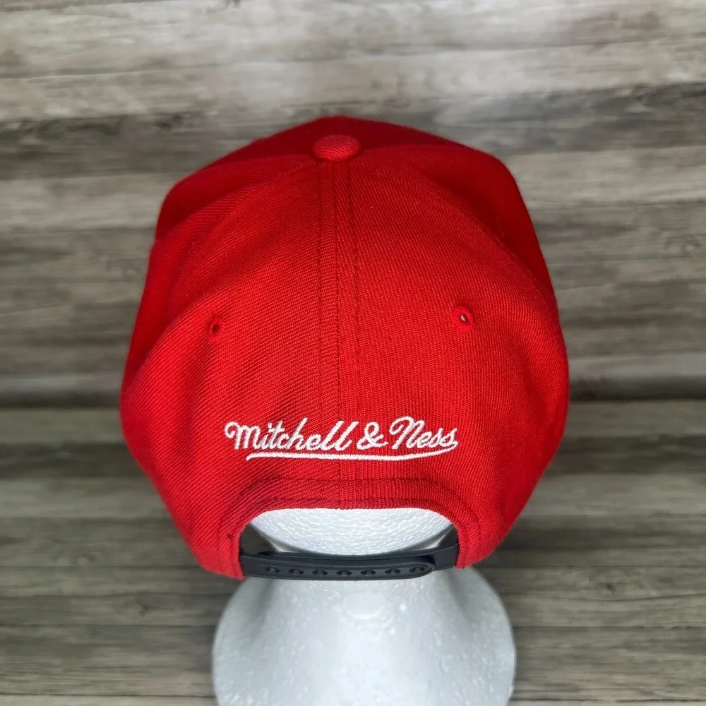 Miami Heat Mitchell & Ness Hardwood Classics Snapback Hat Cap Men NBA‎ Red Black